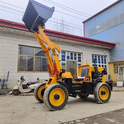 建材店 2トンのミニ フロント・ローダー 0.5m3のバケツ容量の車輪ローダー