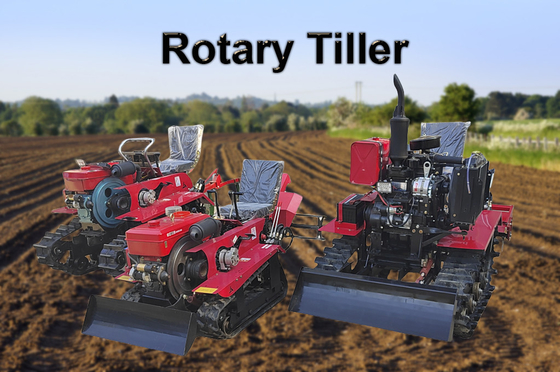 ディーゼルエンジン 800 KG ラバークローラー トラクター 稲田用 シルトクローラー ローータリー栽培機